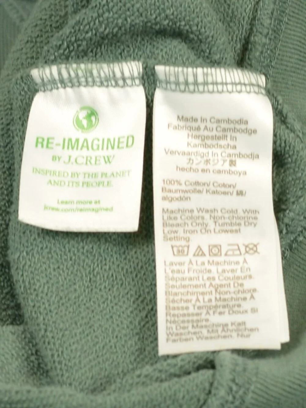 J.Crew Men's Heritage Fleece Crewneck Sweatshirt in Sage Green (XXL)